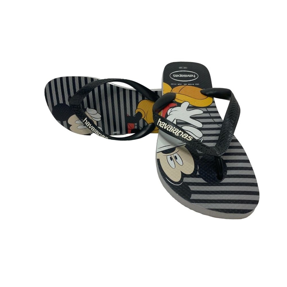 Havaianas Flip Flop Sandals Mickey Mouse Size 9/10 Women 8 Men Ice Grey Rubber - Picture 3 of 4
